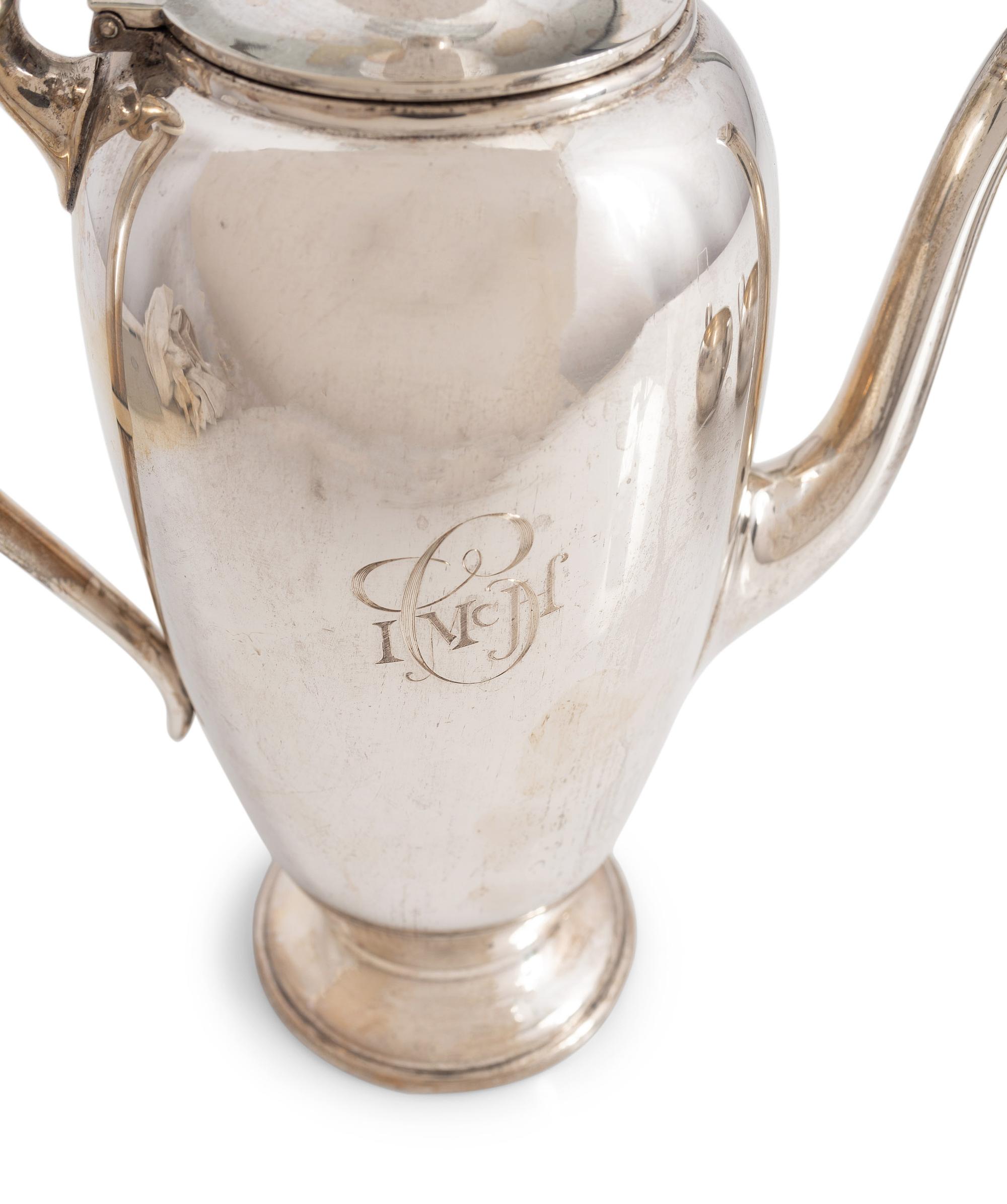 A Gorham Silver Three Piece Coffee Service