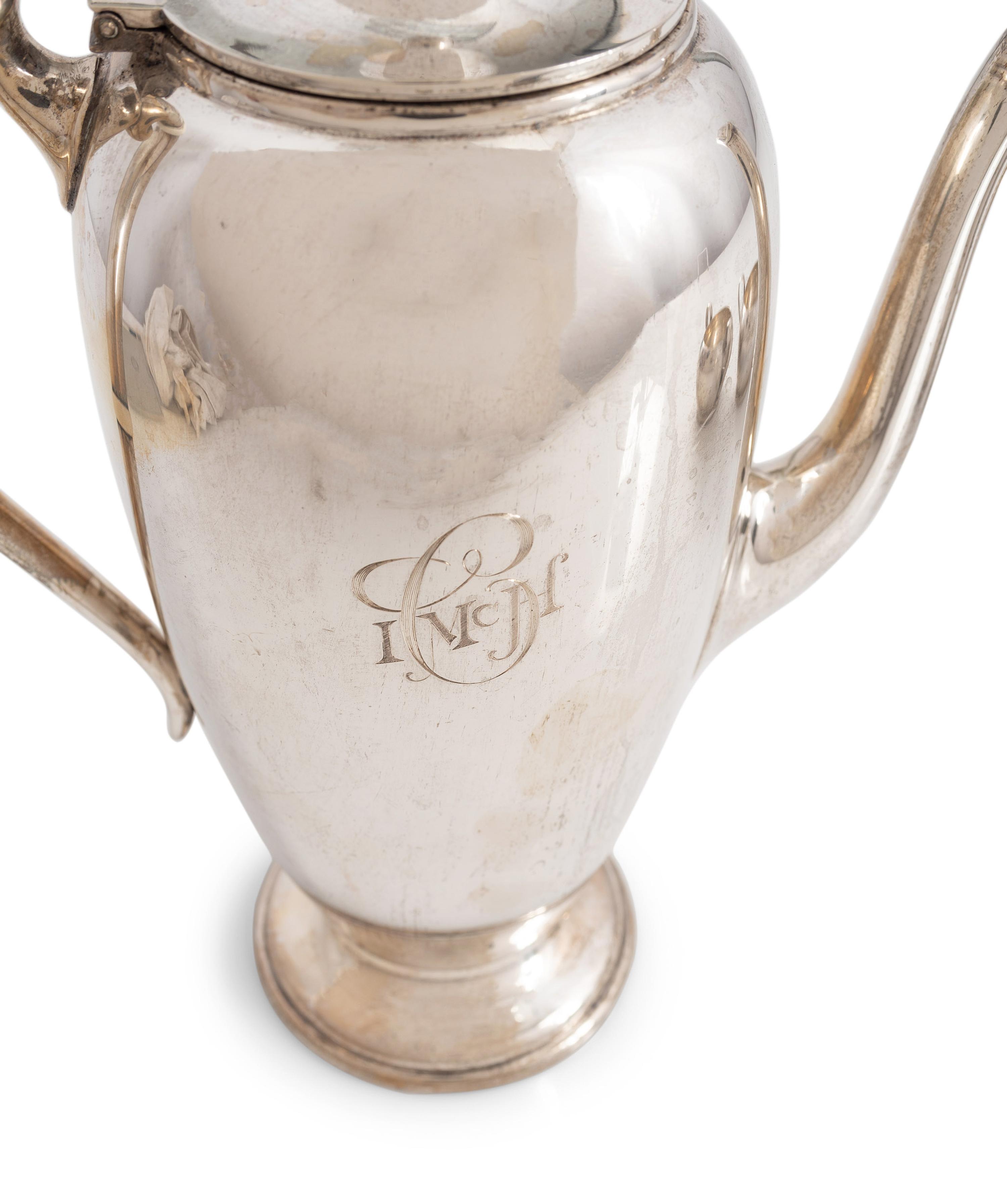 A Gorham Silver Three Piece Coffee Service