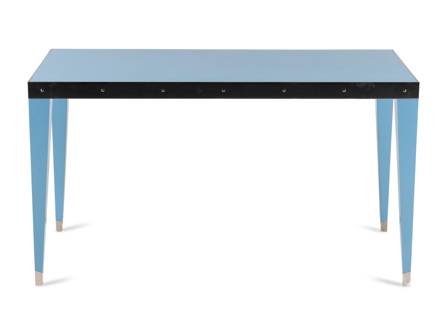 A Custom Enameled Metal and Glass Desk