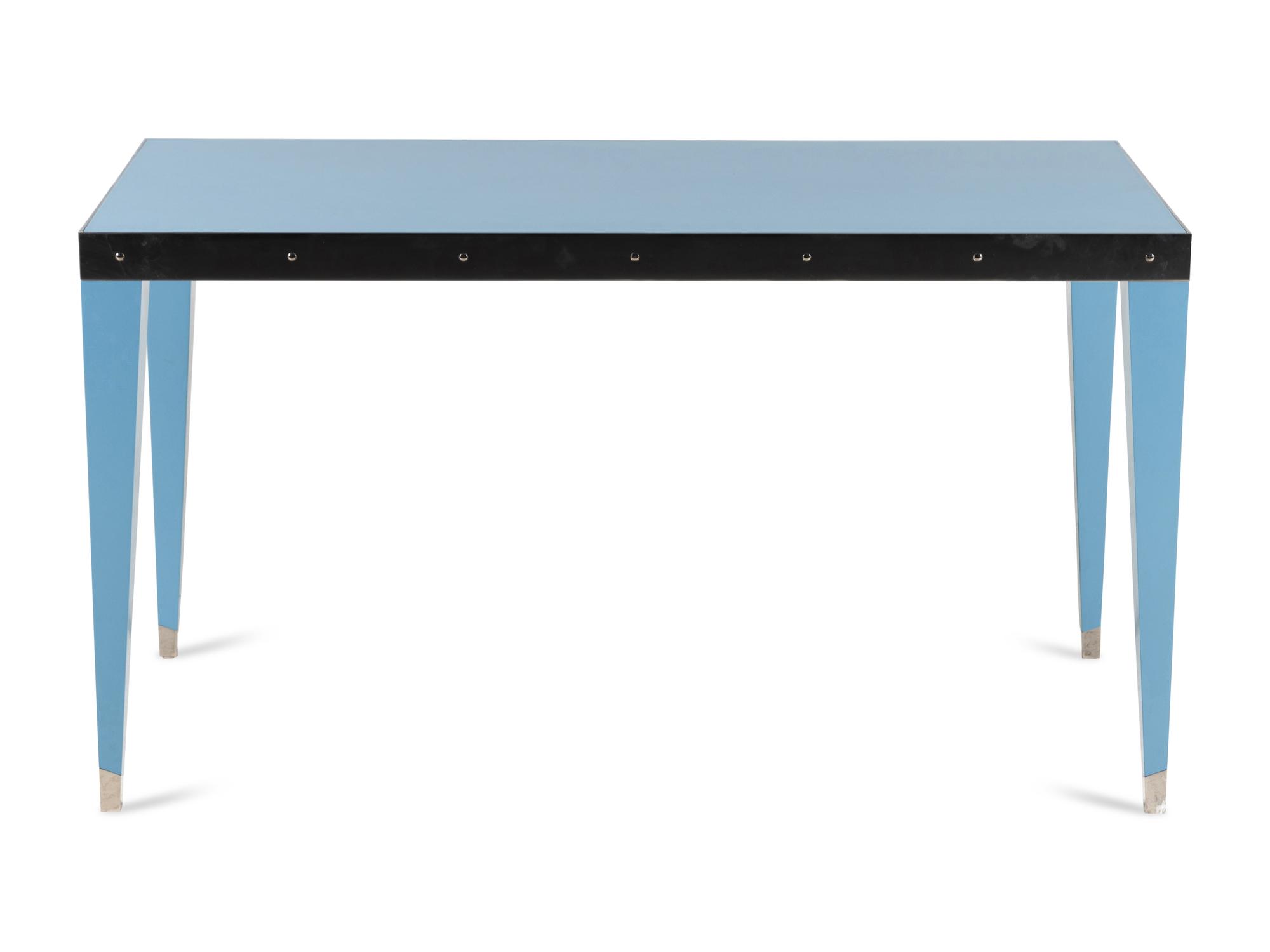 A Custom Enameled Metal and Glass Desk