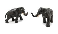 Two Asian Style Metal Figures of Elephants