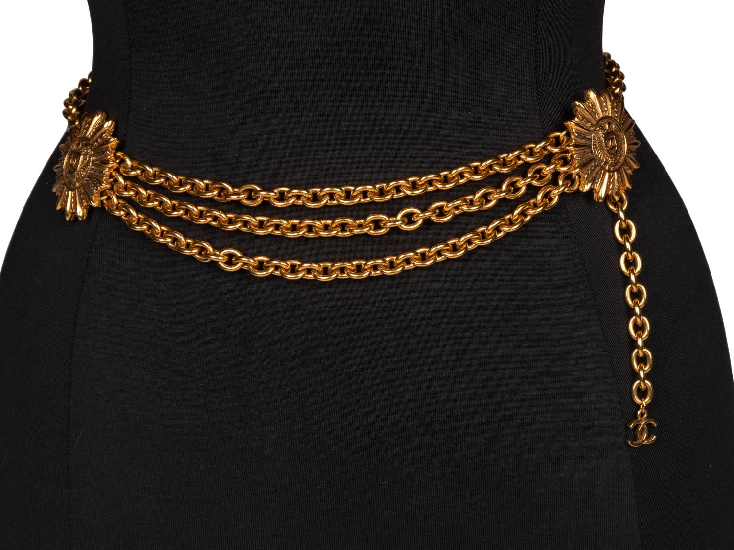 Chanel Gold-Tone Chain Sunburst Belt