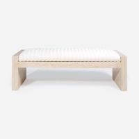 Contemporary A Cerused Upholstered Bench, circa 1980