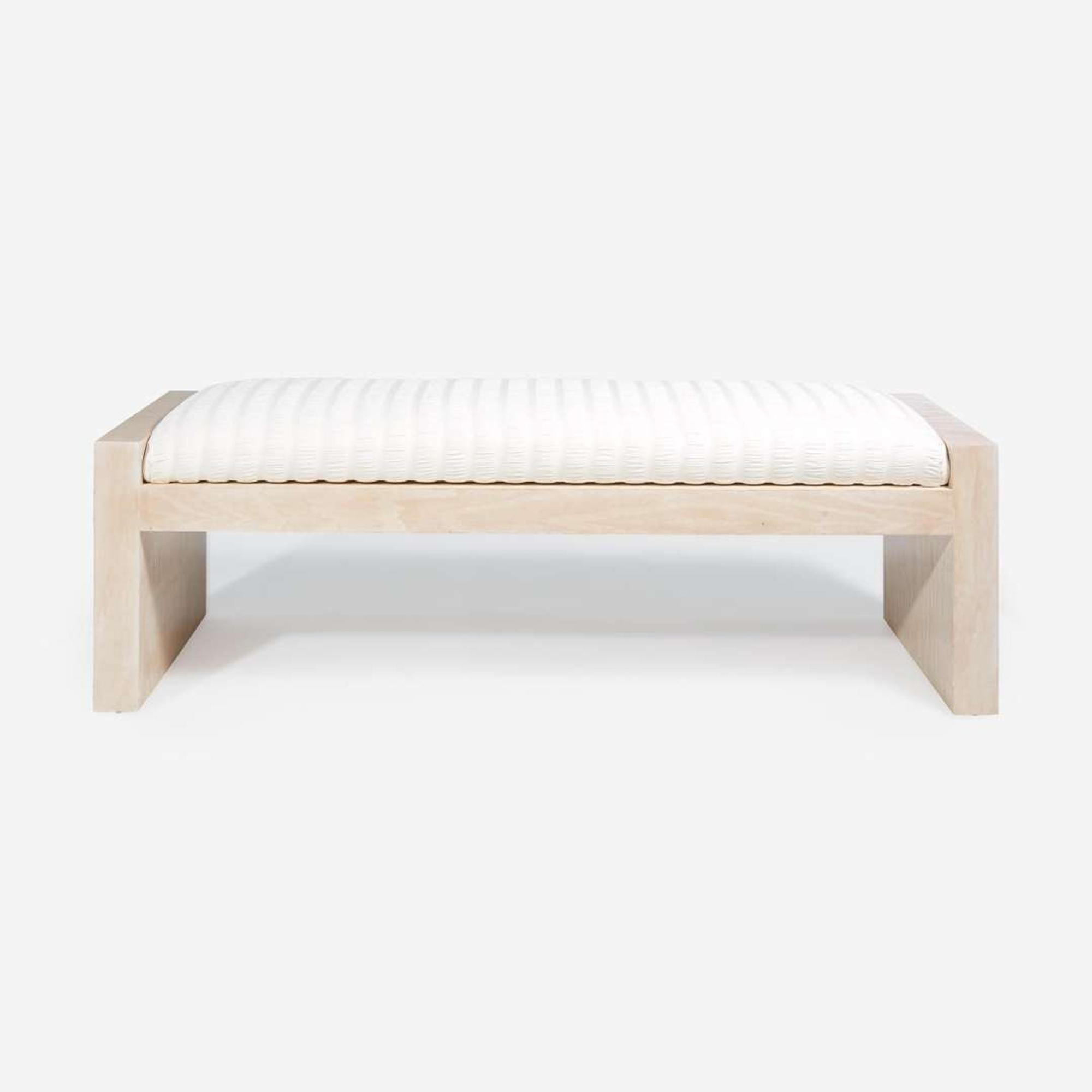 Contemporary A Cerused Upholstered Bench, circa 1980