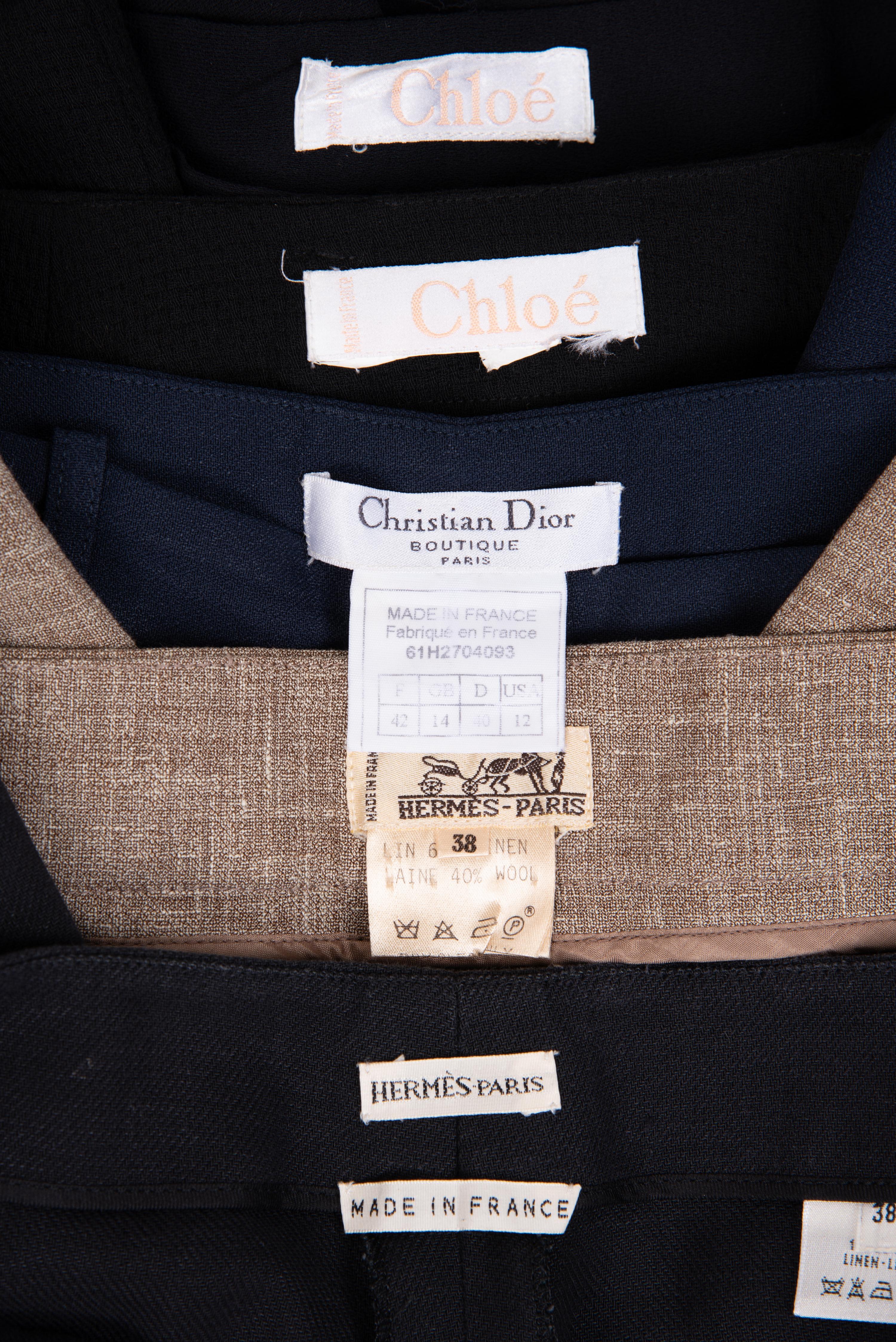 Seven Designer Separates: Three Chloé, Two Hermès, One Ungaro, and One Dior, 1980-2000s