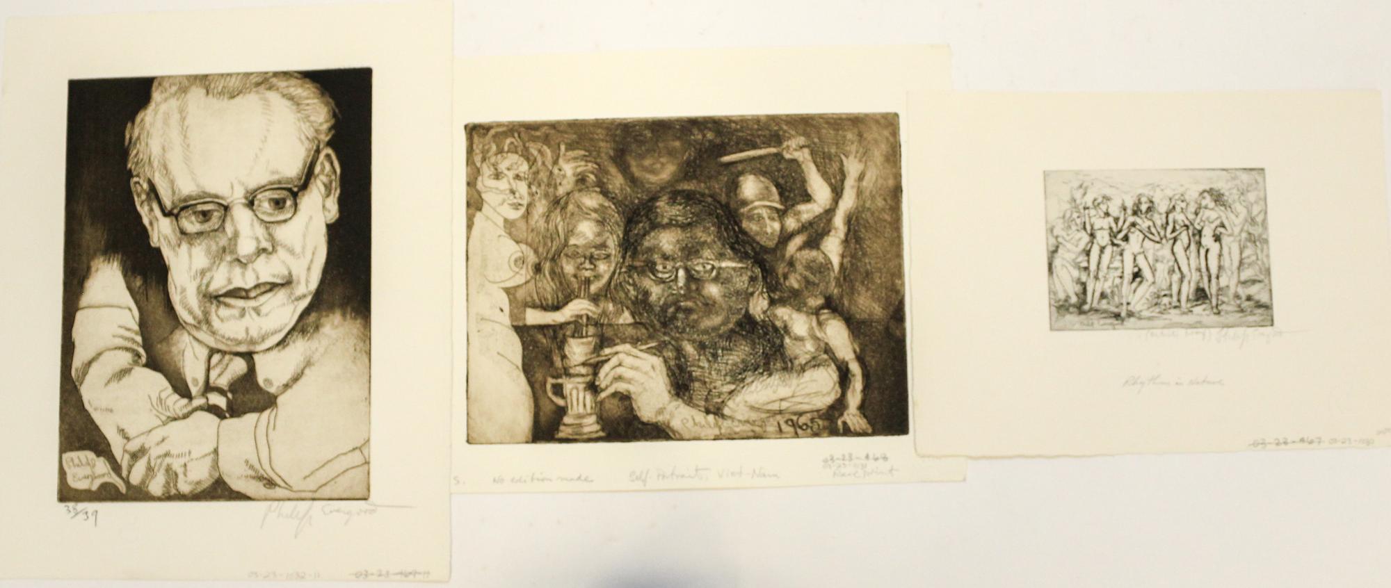 Philip Evergood, (American, 1901-1973), Untitled, (a group of 18 etchings)