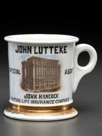 An Insurance Salesman's Porcelain Occupational Shaving Mug