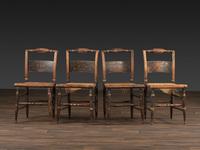 A Set of Four Classical 'Fancy' Stenciled Cane-Seat Side Chairs