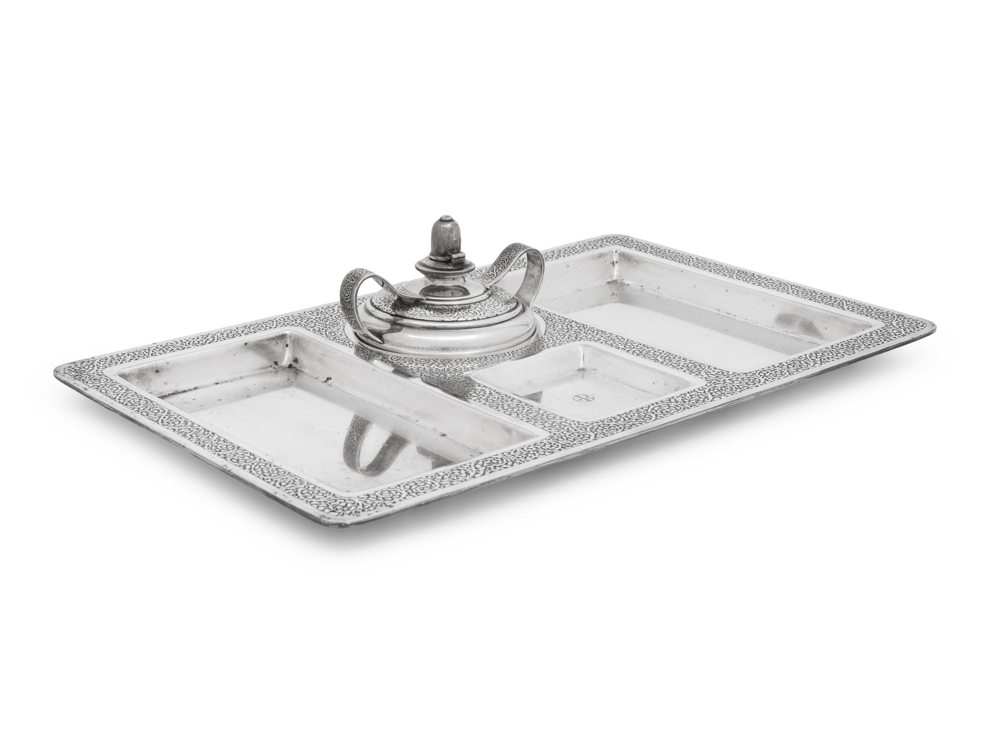 A Tiffany and Co. Silver Smoking Tray
