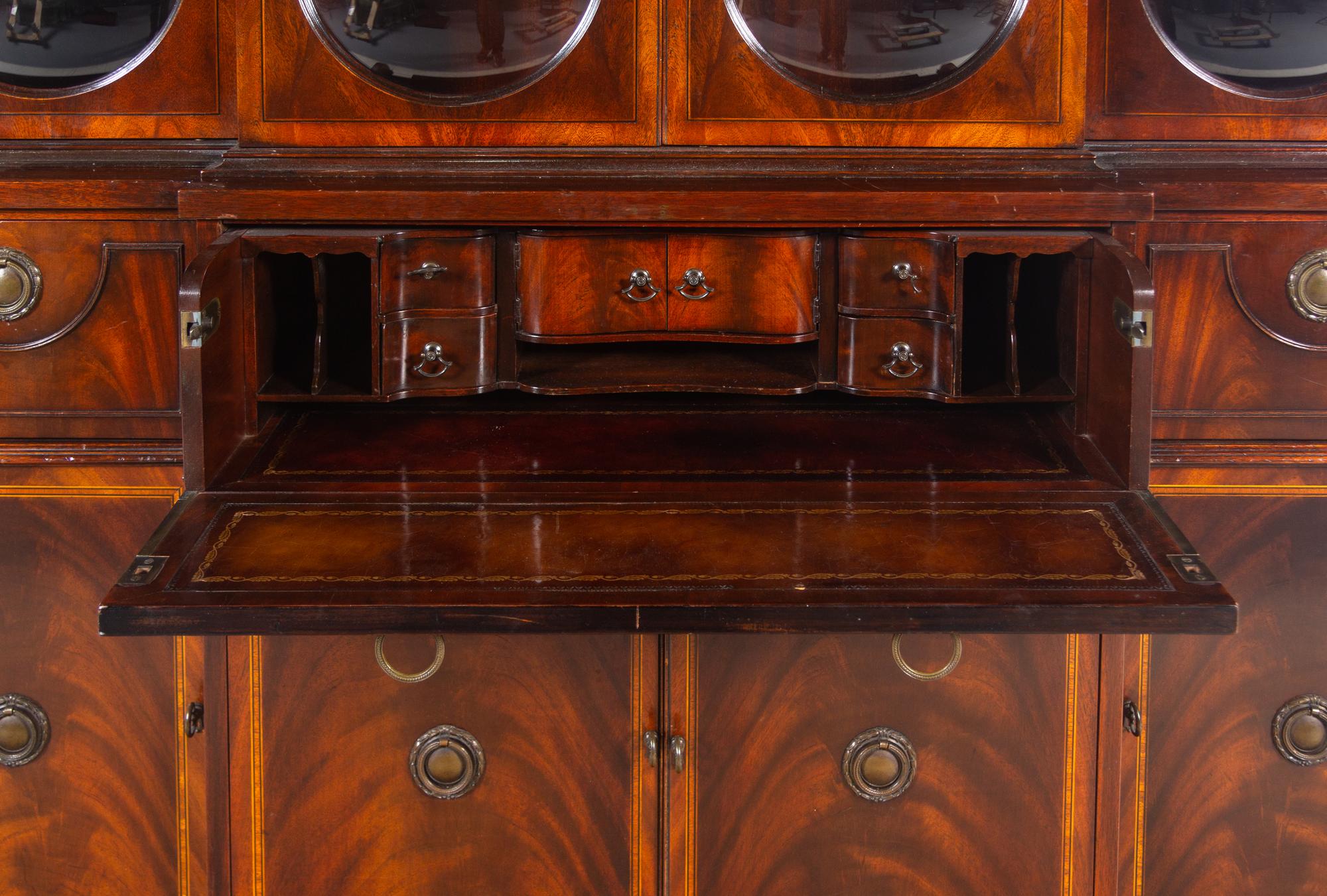 A George III Style Mahogany Breakfront Bookcase