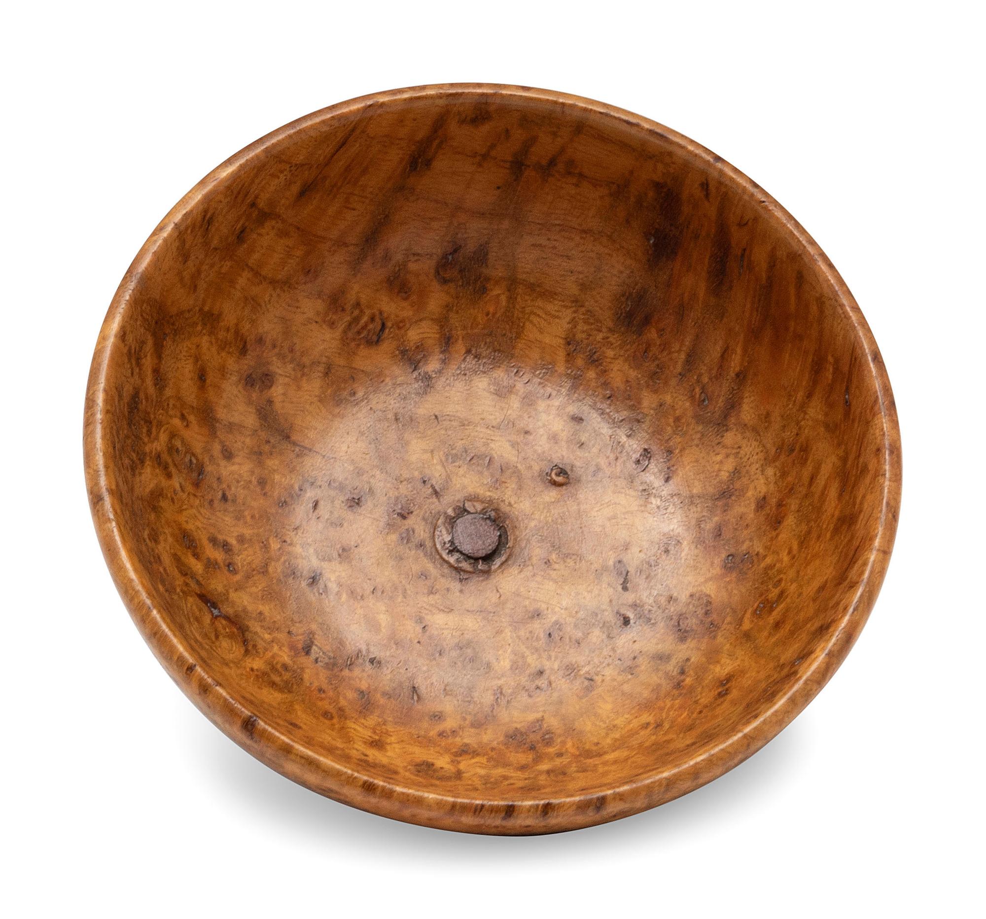 A Miniature Burlwood Dough Bowl, 19th Century