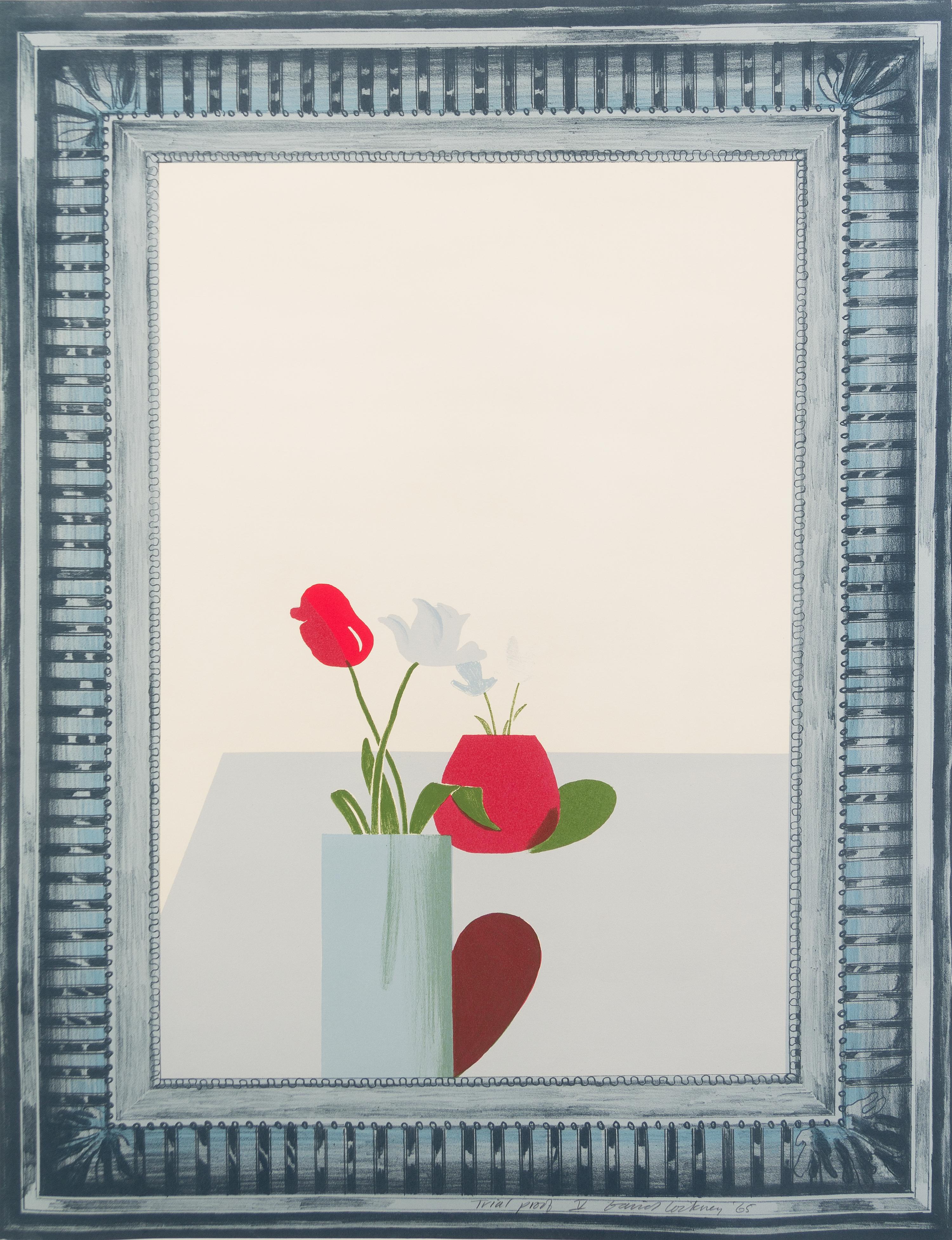 David Hockney, (British, b. 1937), Picture of a Still Life That Has an Elaborate Silver Frame, 1965