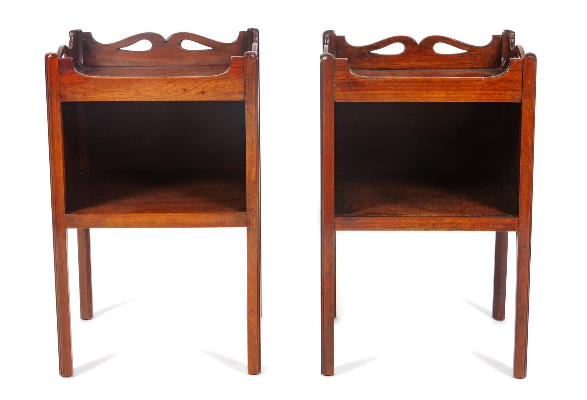 A George III Mahogany End Table Height 26 1/2 x width 17 x depth 13 3/4 inches.
