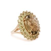CITRINE AND PRASIOLITE RING