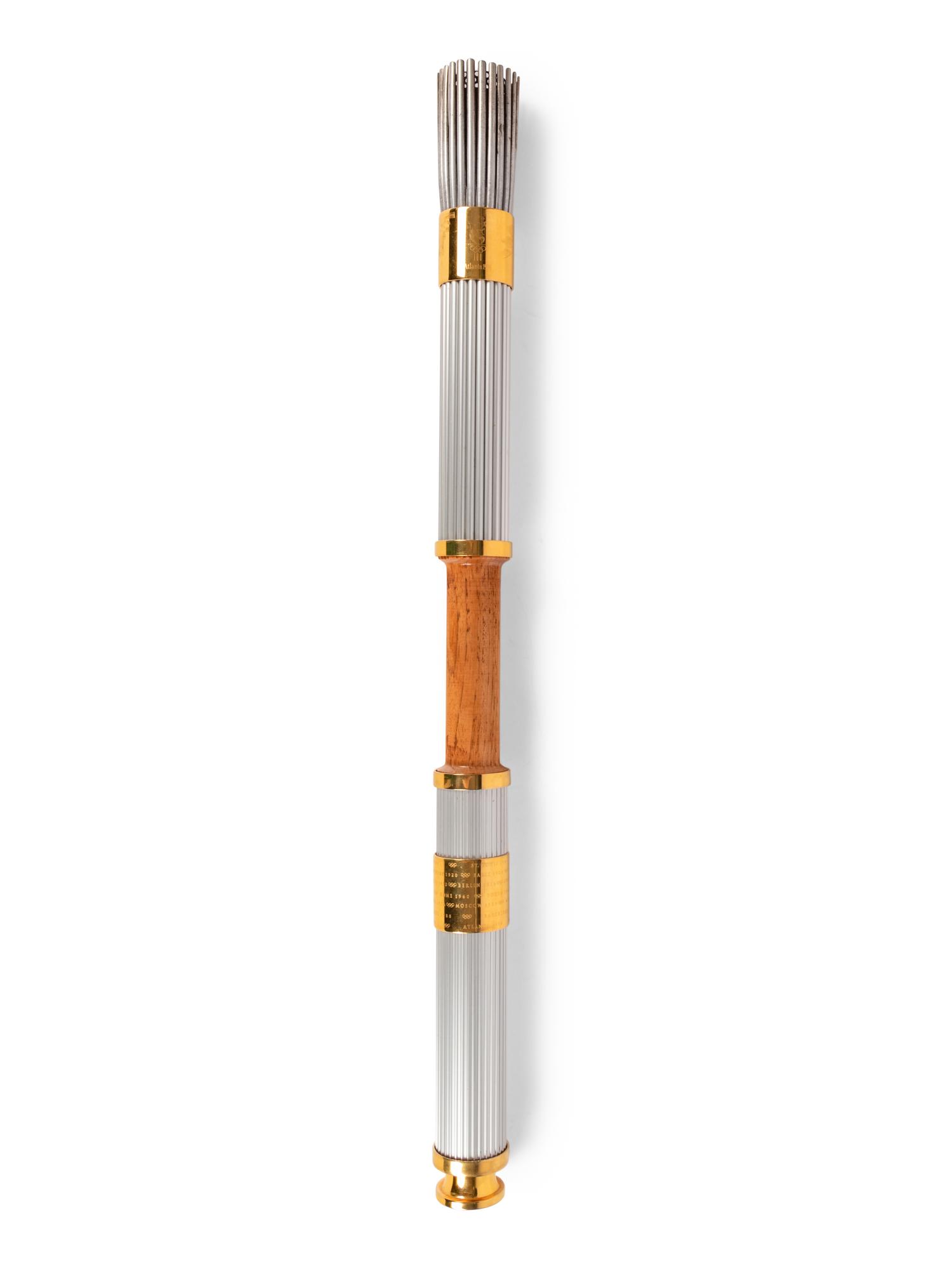 A 1996 Atlanta Olympics Torch and Assorted Relay Used Items by 1964 United States Basketball Team Gold Medal Winner George Wilson,