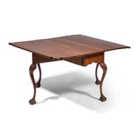 A Chippendale Carved Walnut Drop-Leaf Dining Table