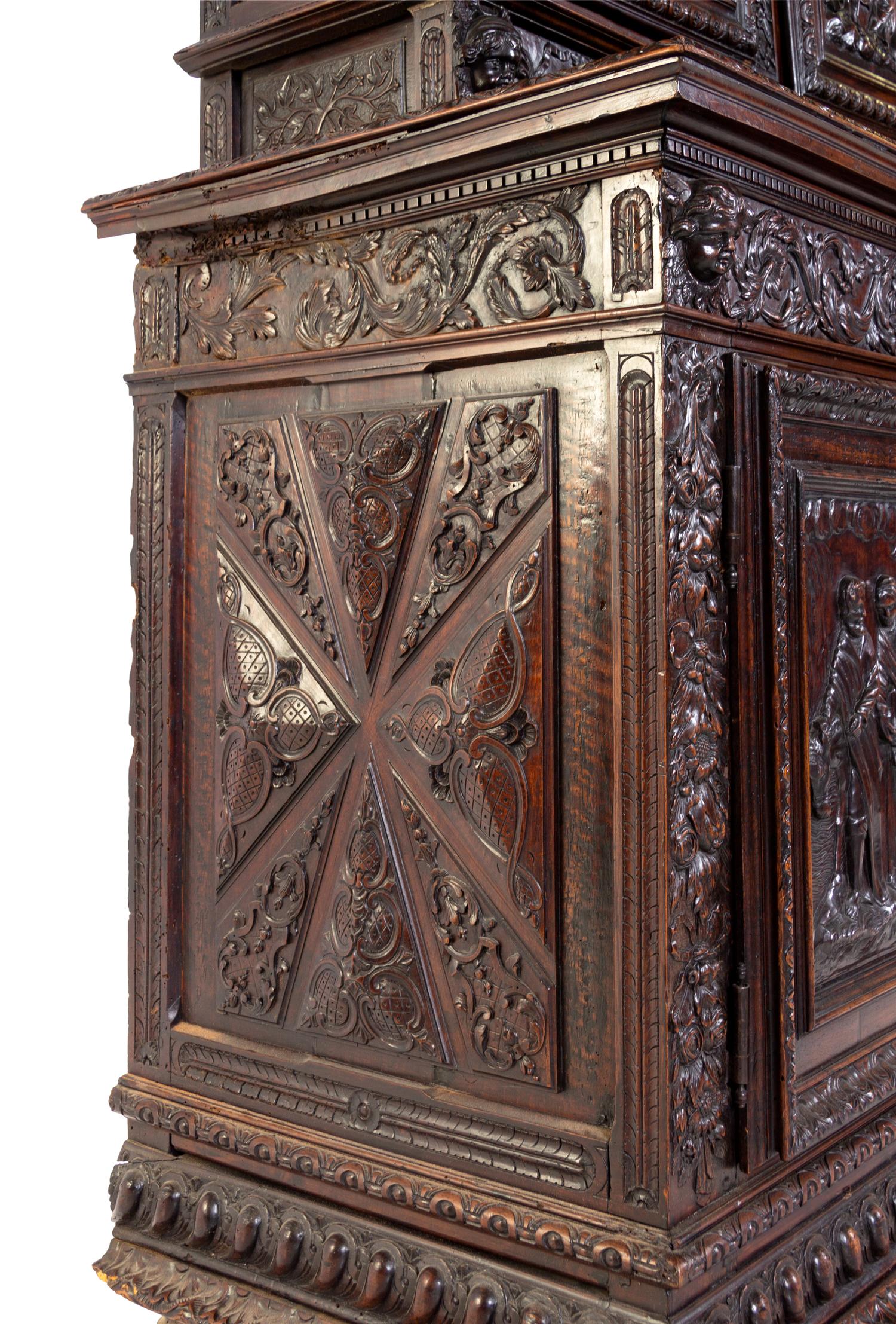 A Henry IV Carved Walnut Cupboard