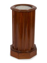 A Continental Mahogany Fluted Cylindrical Pedestal Cupboard — 19TH CENTURY