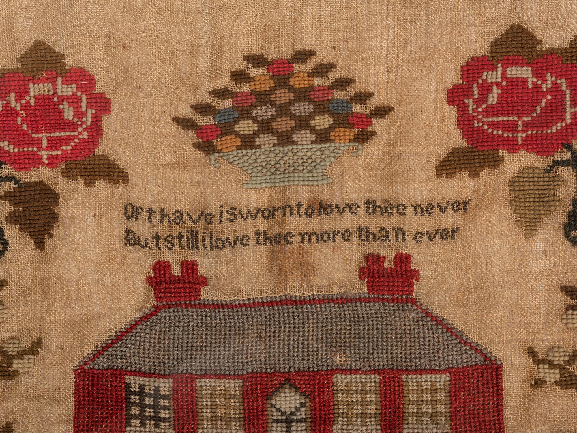 A Needlework Embroidered Pictorial Sampler, Wrought by Ann Craven, 19th Century