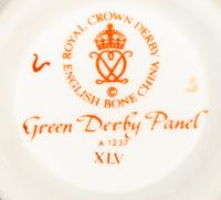 A Royal Crown Derby Porcelain Dinner Service in the Green Derby Panel Pattern