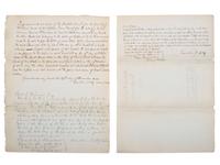 [SLAVERY & ABOLITION]. Manuscript probate document reporting the court-ordered sale of the enslaved woman "Ellen" and her two children "Lucy Ann" and "Isabel." St. Louis, Missouri, 23 December 1846.