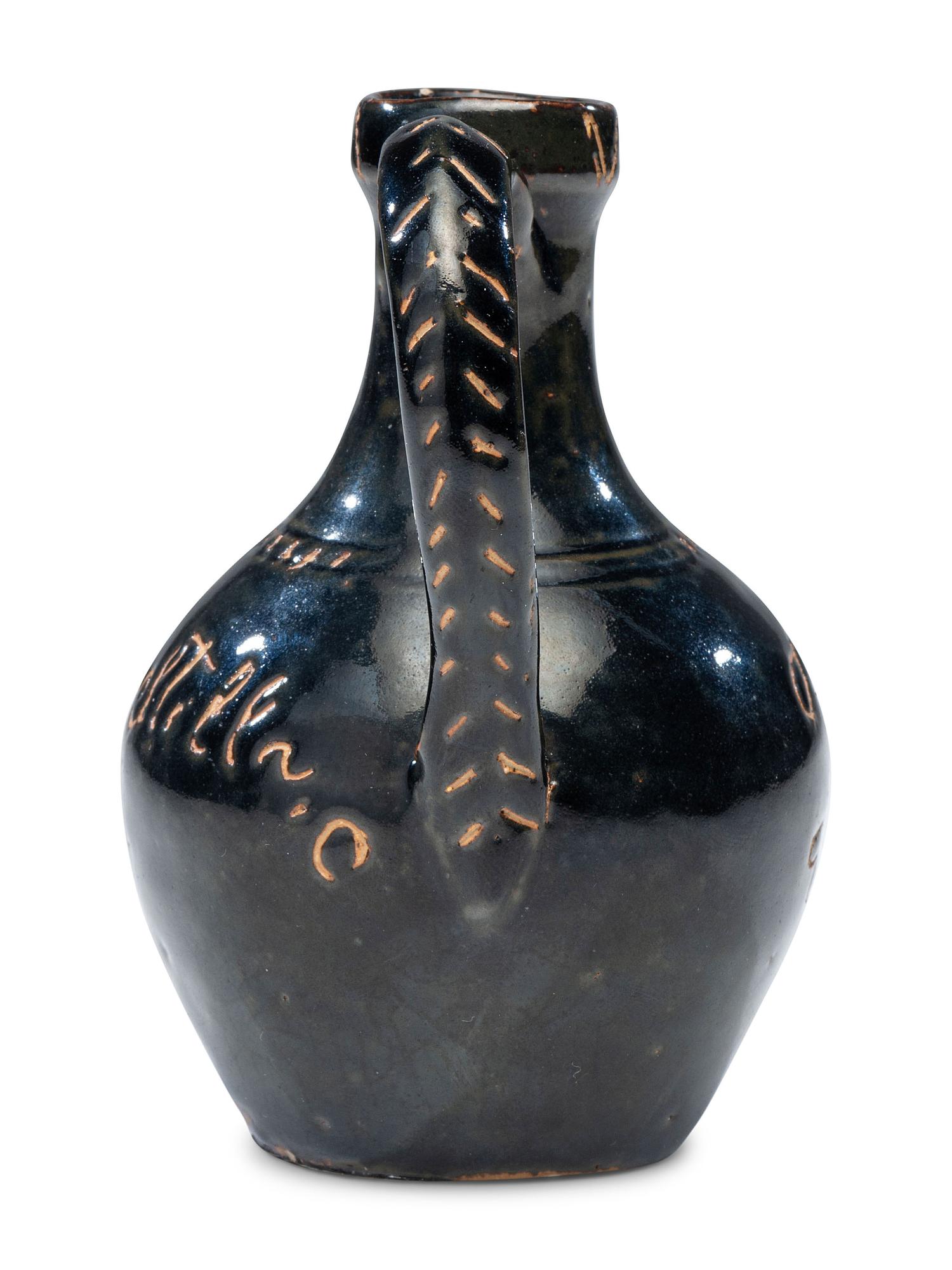 A William H. Rambo Albany Slip-Glazed and Incised Jug