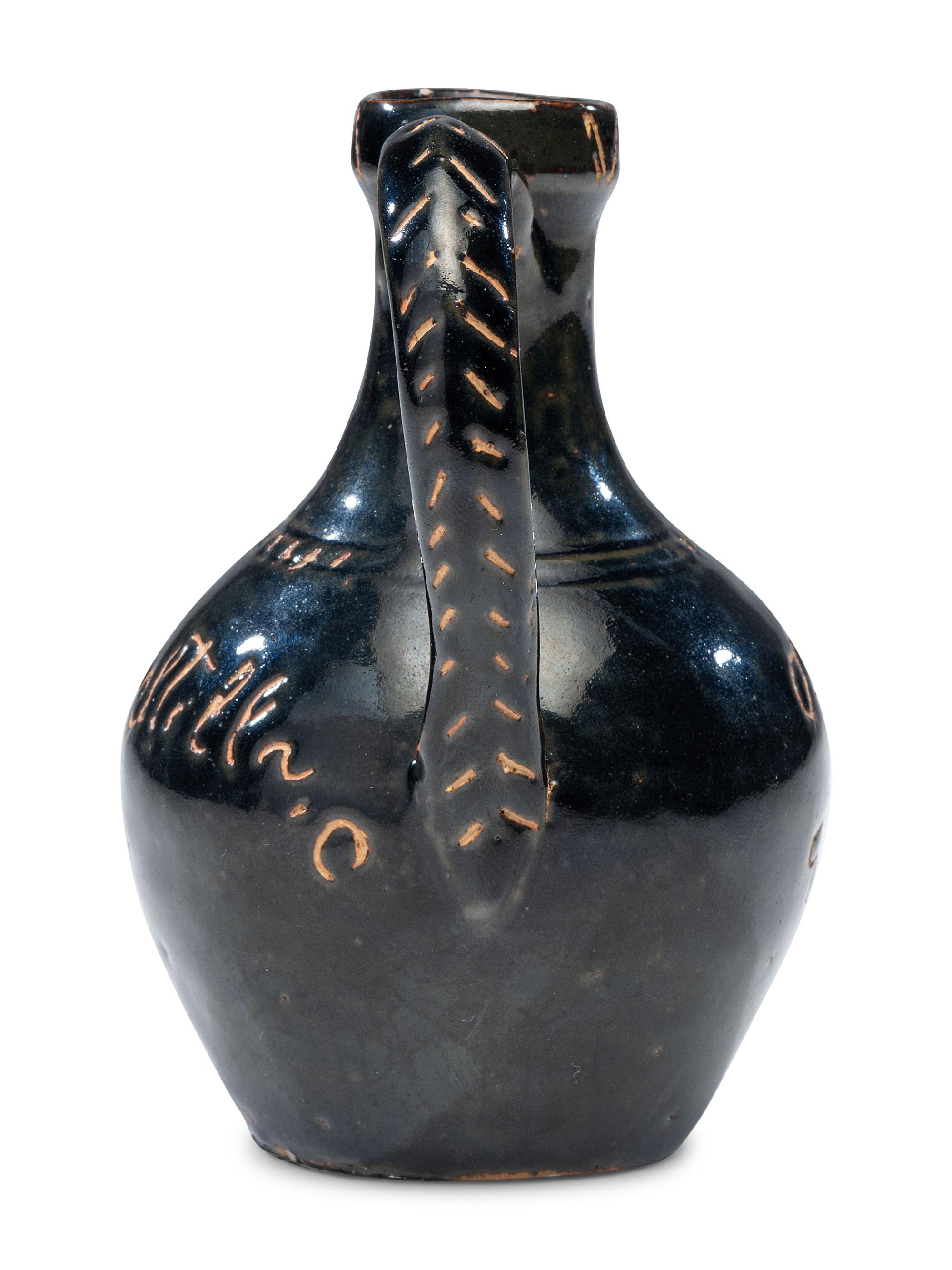 A William H. Rambo Albany Slip-Glazed and Incised Jug