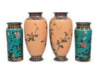 Two Pairs of Japanese Cloisonné Vases