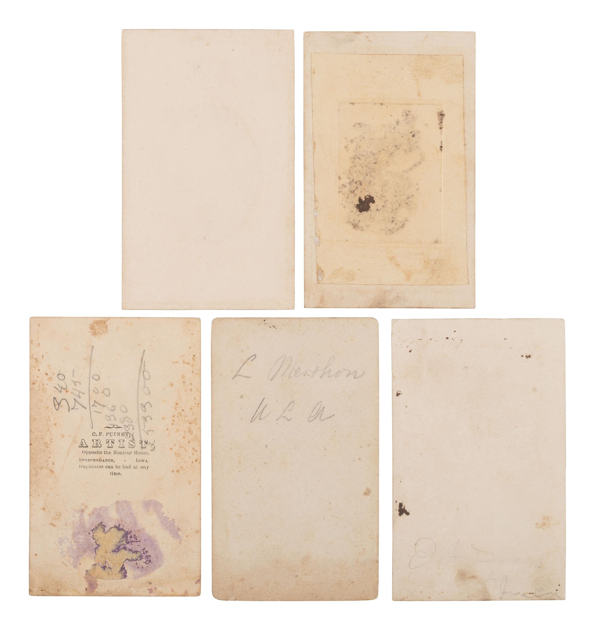 [INDIAN WARS]. A collection of CDVs of 6th Iowa Cavalrymen who were involved in General Alfred Sully's Expedition against the Sioux, ca 1863-1865.