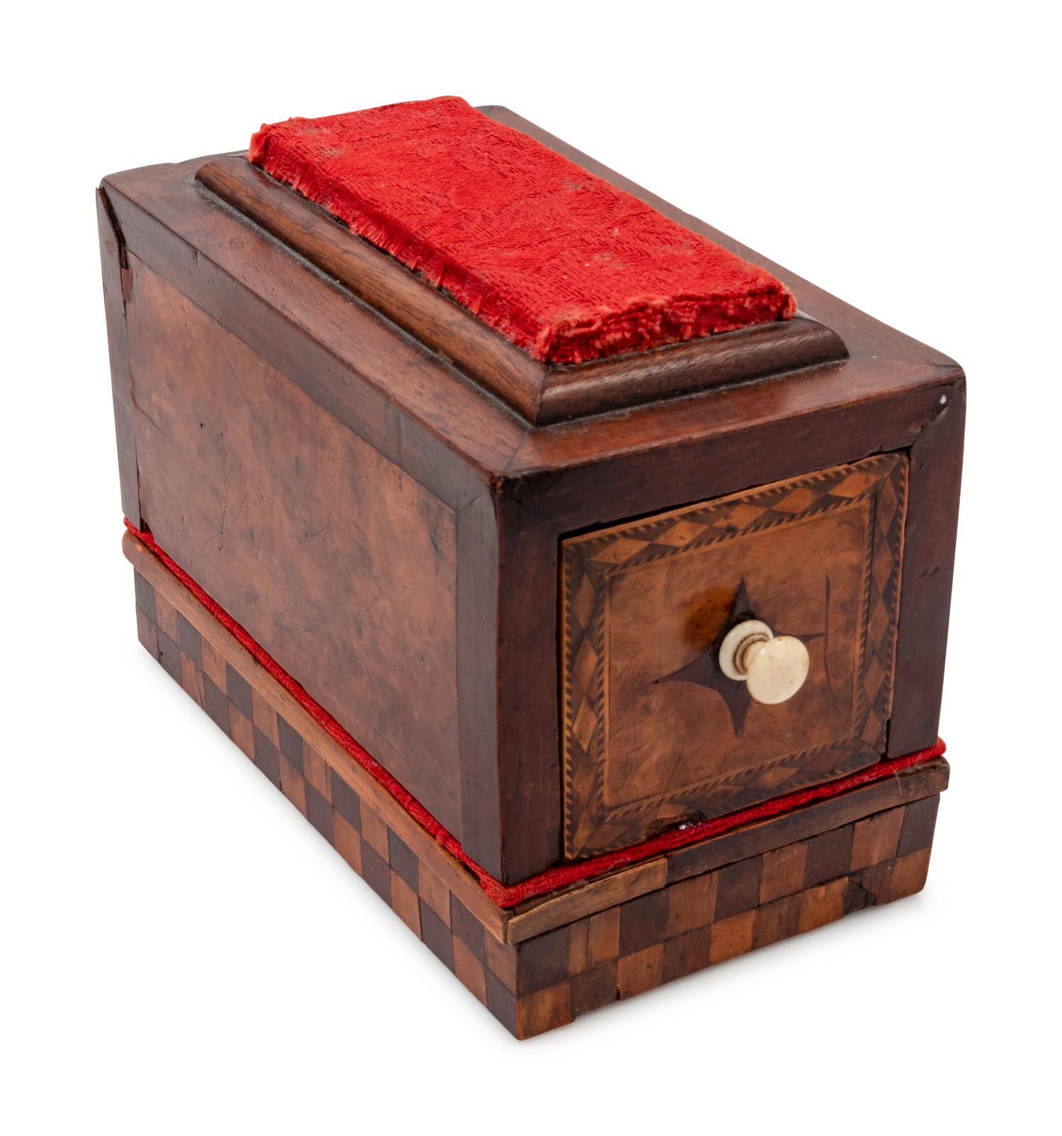 A Continental Parquetry Sewing Box