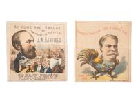 [1880 ELECTION]. A pair of James A. Garfield and Winfield S. Hancock metamorphic cards. New York: George H. Hanks, 1880.