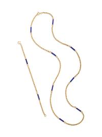 YELLOW GOLD AND ENAMEL SET