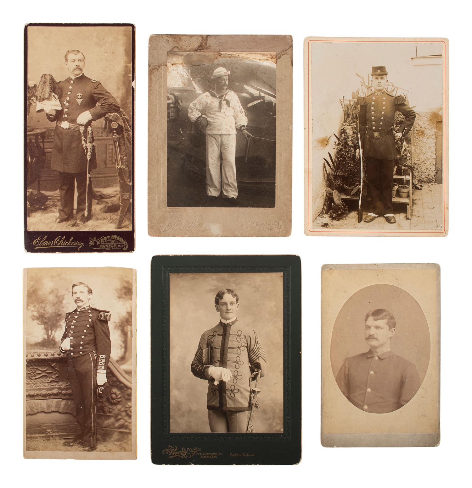 [MILITARIA]. 60+ cabinet cards and CDVs of American military subjects.