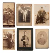 [MILITARIA]. 60+ cabinet cards and CDVs of American military subjects.