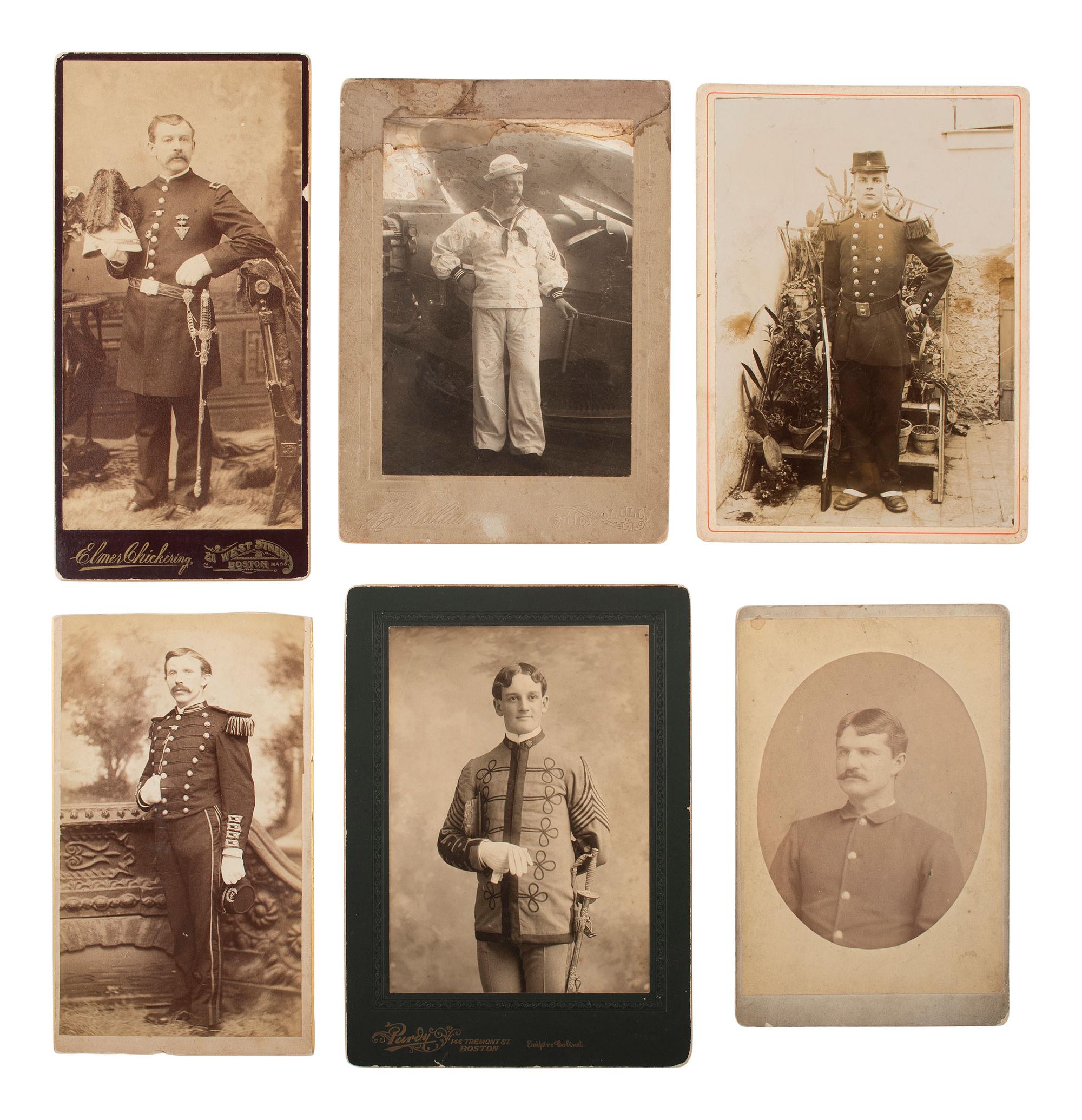 [MILITARIA]. 60+ cabinet cards and CDVs of American military subjects.