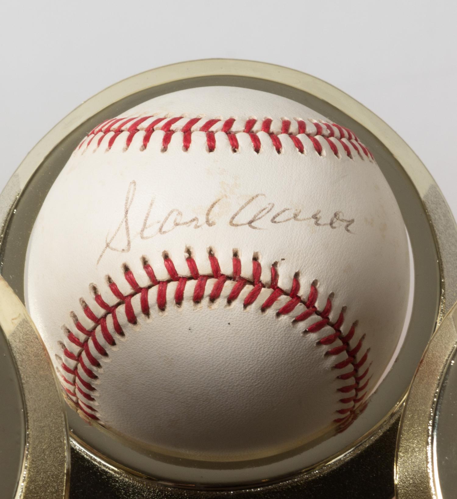 A Collection of Eleven 500 Home Run Club Autographed Baseballs Height of display case 9 inches x width 36 1/2 x depth 10 inches.