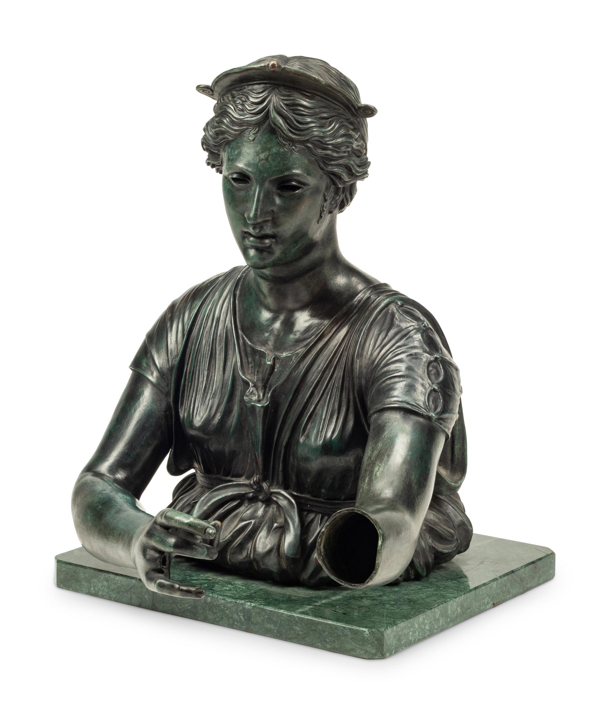 An Italian Patinated Bronze Model of the Pompeiian Diana