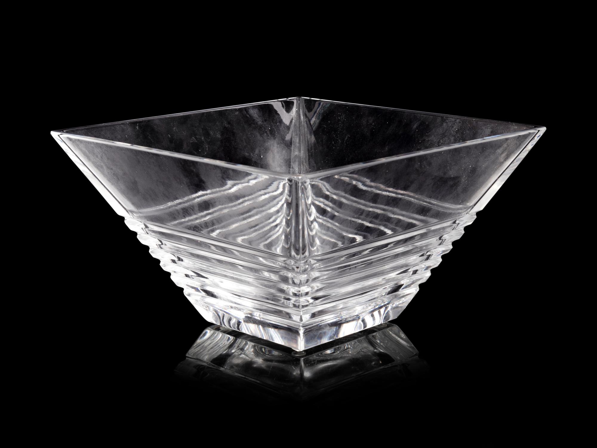 A Tiffany and Co. Glass Decanter and Bowl