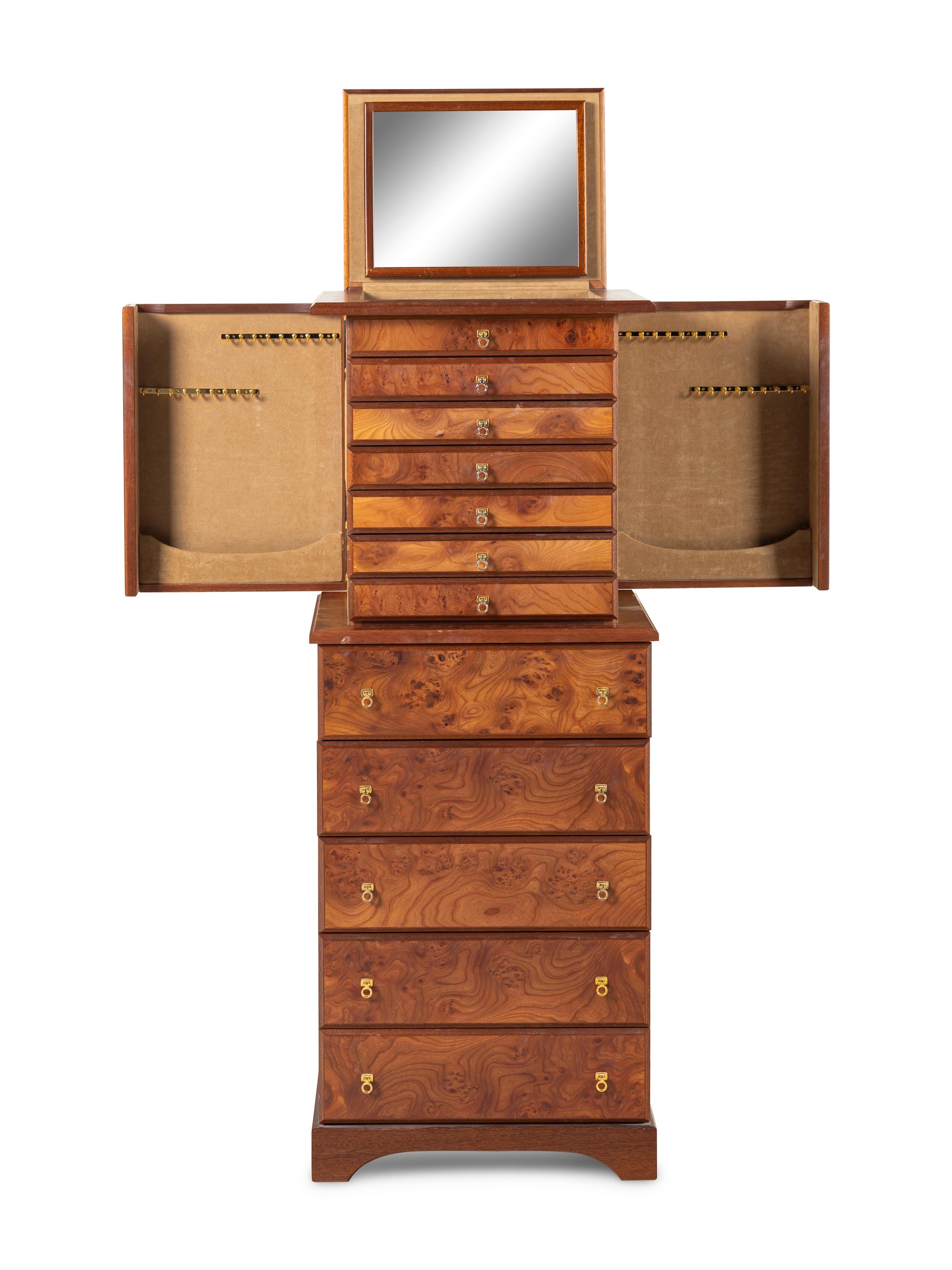 Madeleine Albright's Burlwood Standing Jewelry Box