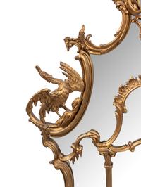 A George III Chinese Chippendale Style Giltwood Overmantle Mirror