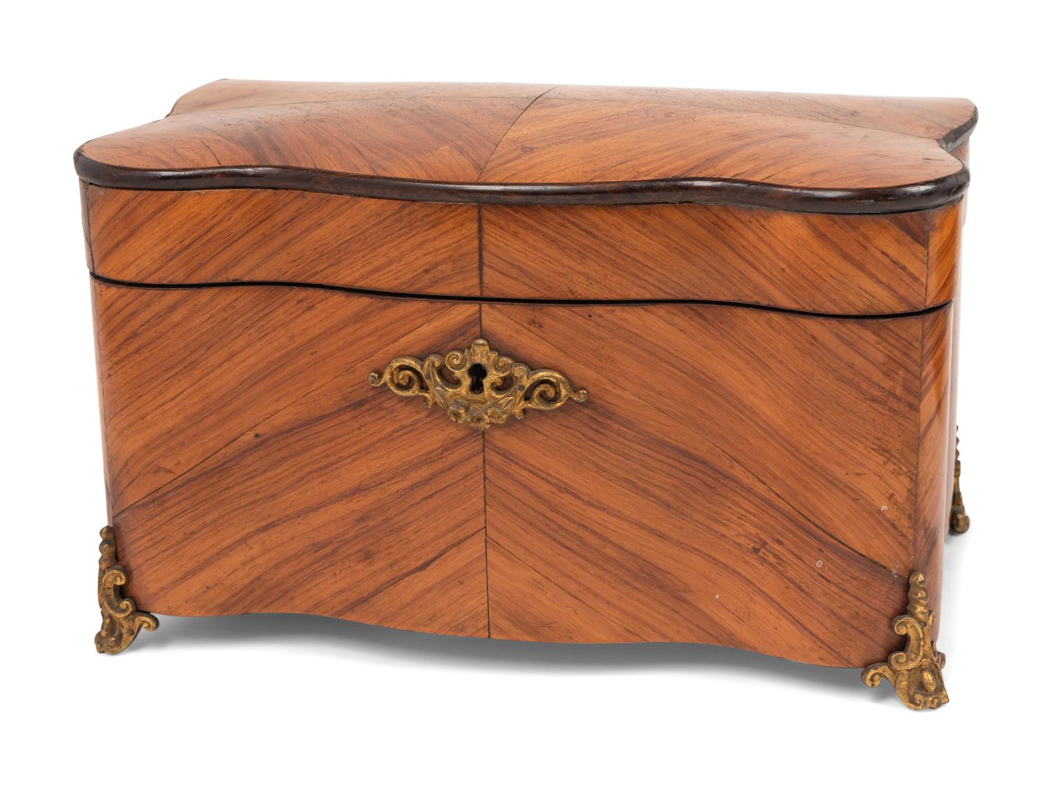 Two Napoleon III Gilt Metal Mounted Table Caskets
