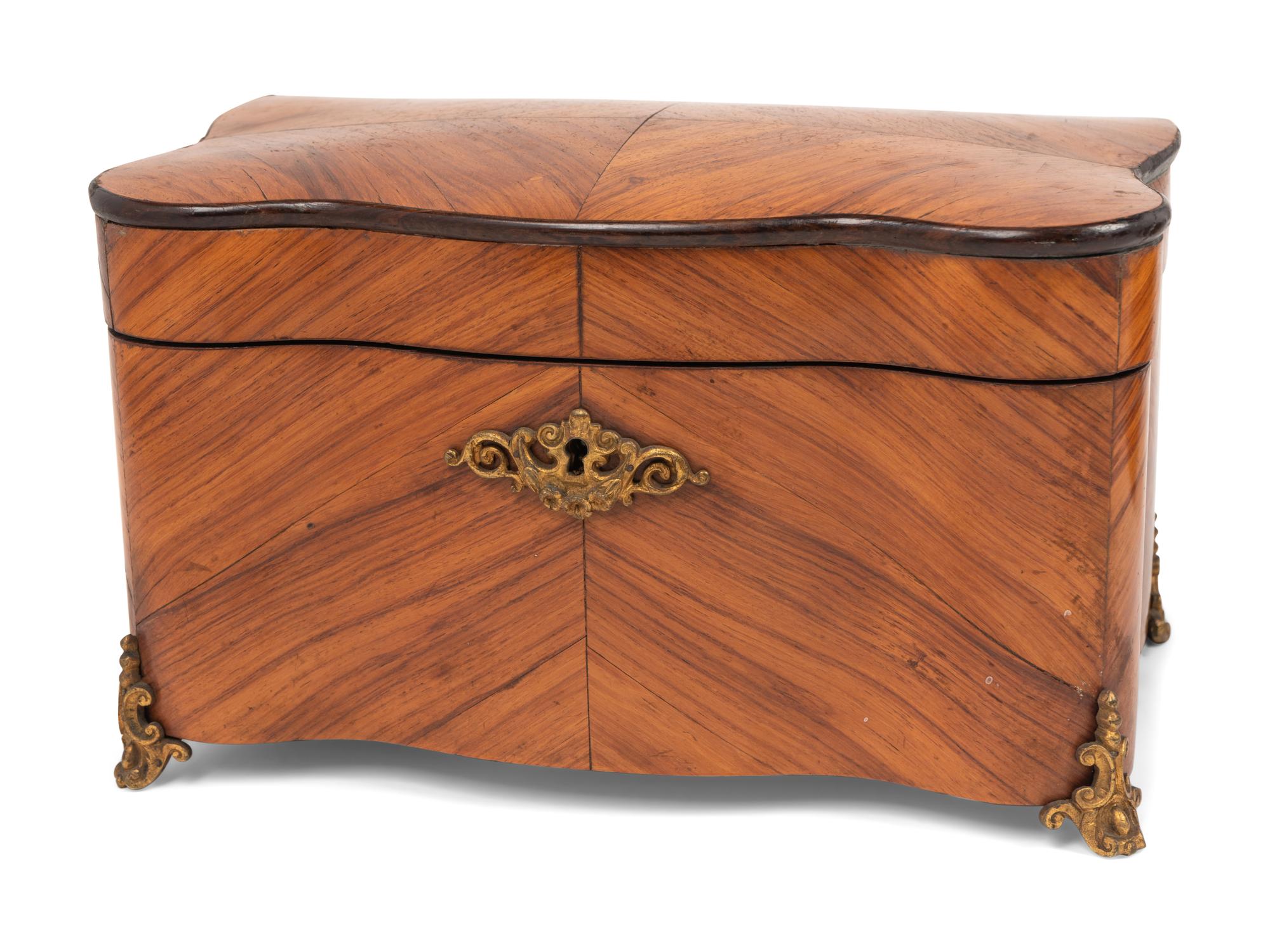 Two Napoleon III Gilt Metal Mounted Table Caskets