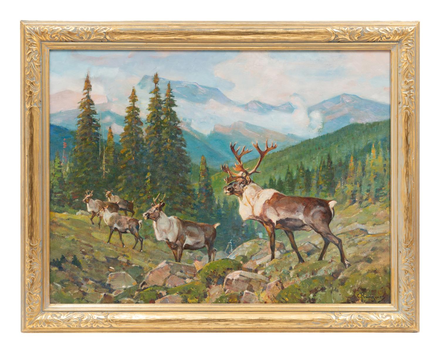 Carl Clemens Moritz Rungius (American, 1869-1959) Mountain Caribou