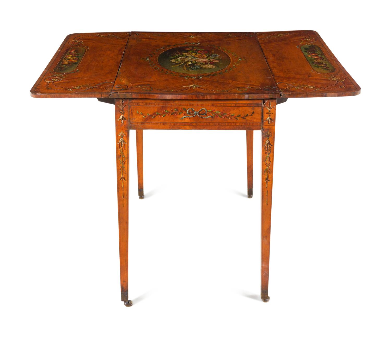 A George III Painted Satinwood Pembroke Table