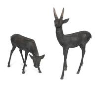 Two Japanese Bronze Deer