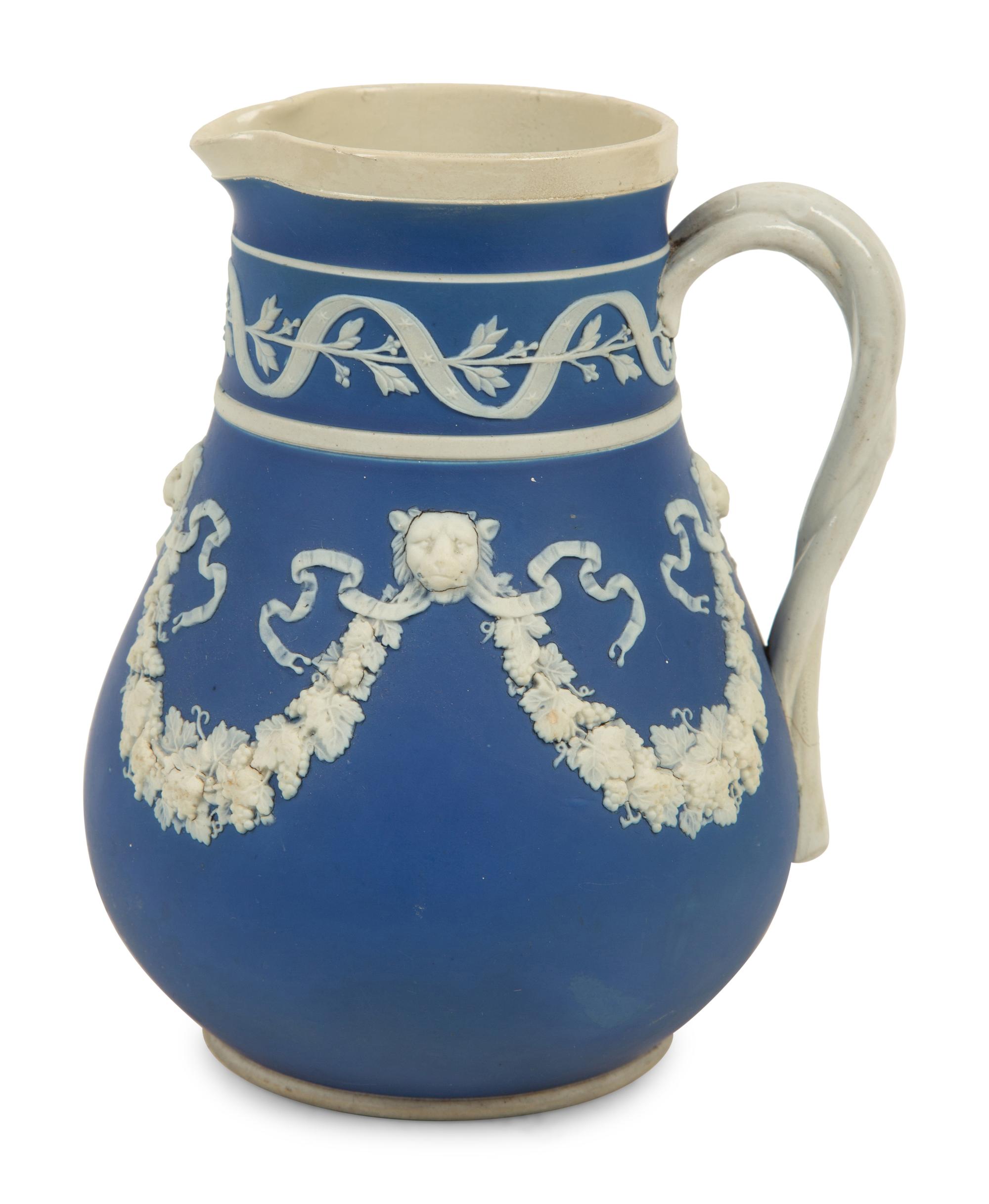 A Collection of Nine English Salt Glazed Relief Form Teapots, Pitchers and Creamers — 19TH/20TH CENTURY