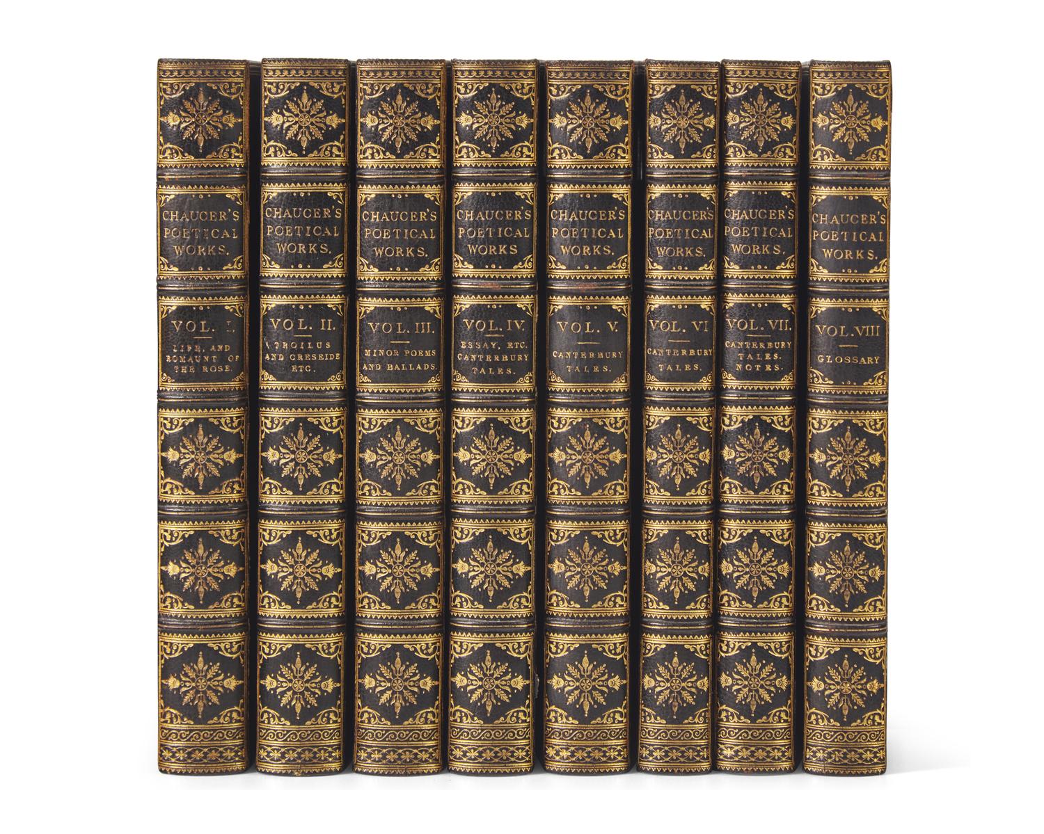 [BINDINGS]. CHAUCER, Geoffrey. Works. London: William Pickering, 1830-46.