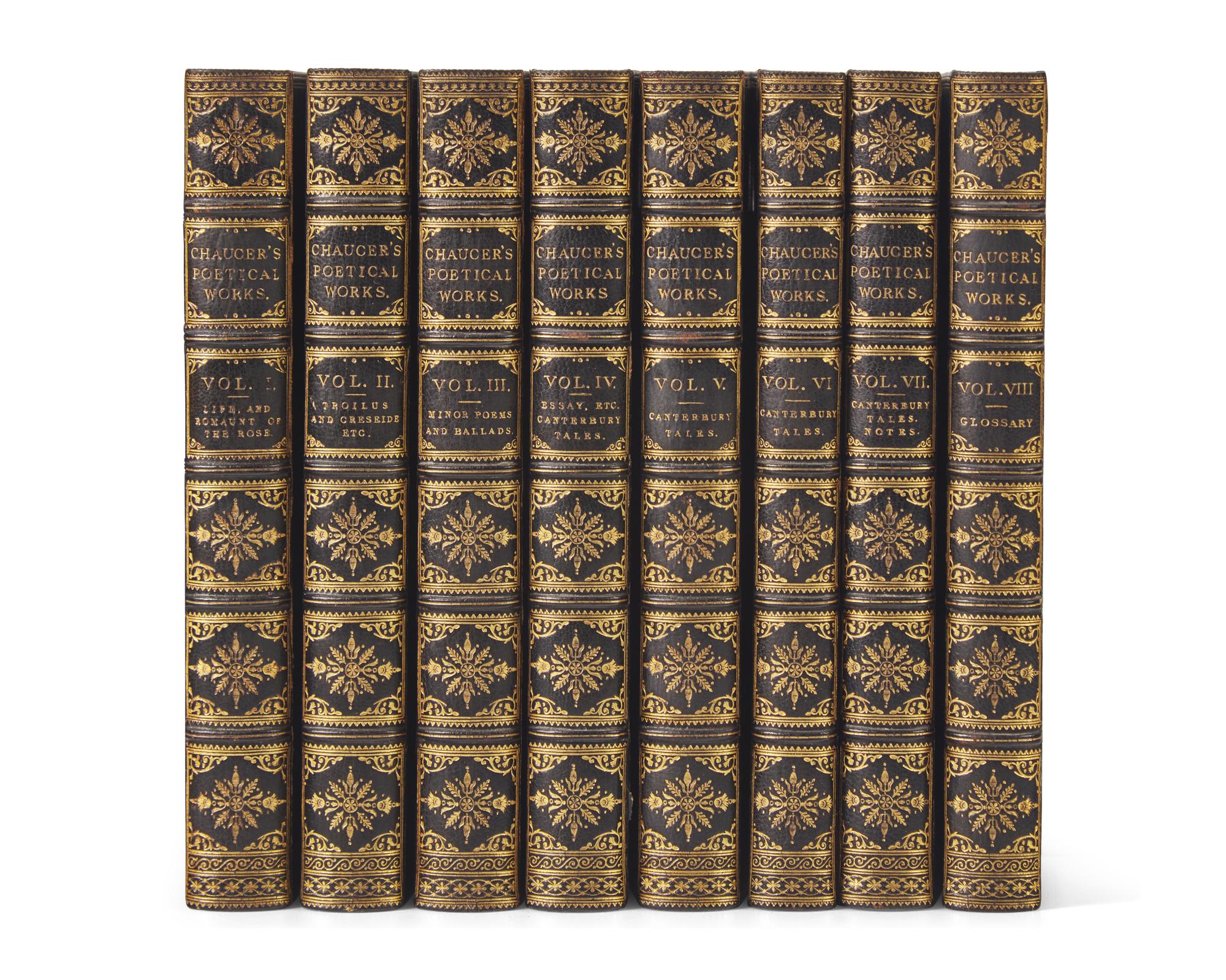 [BINDINGS]. CHAUCER, Geoffrey. Works. London: William Pickering, 1830-46.