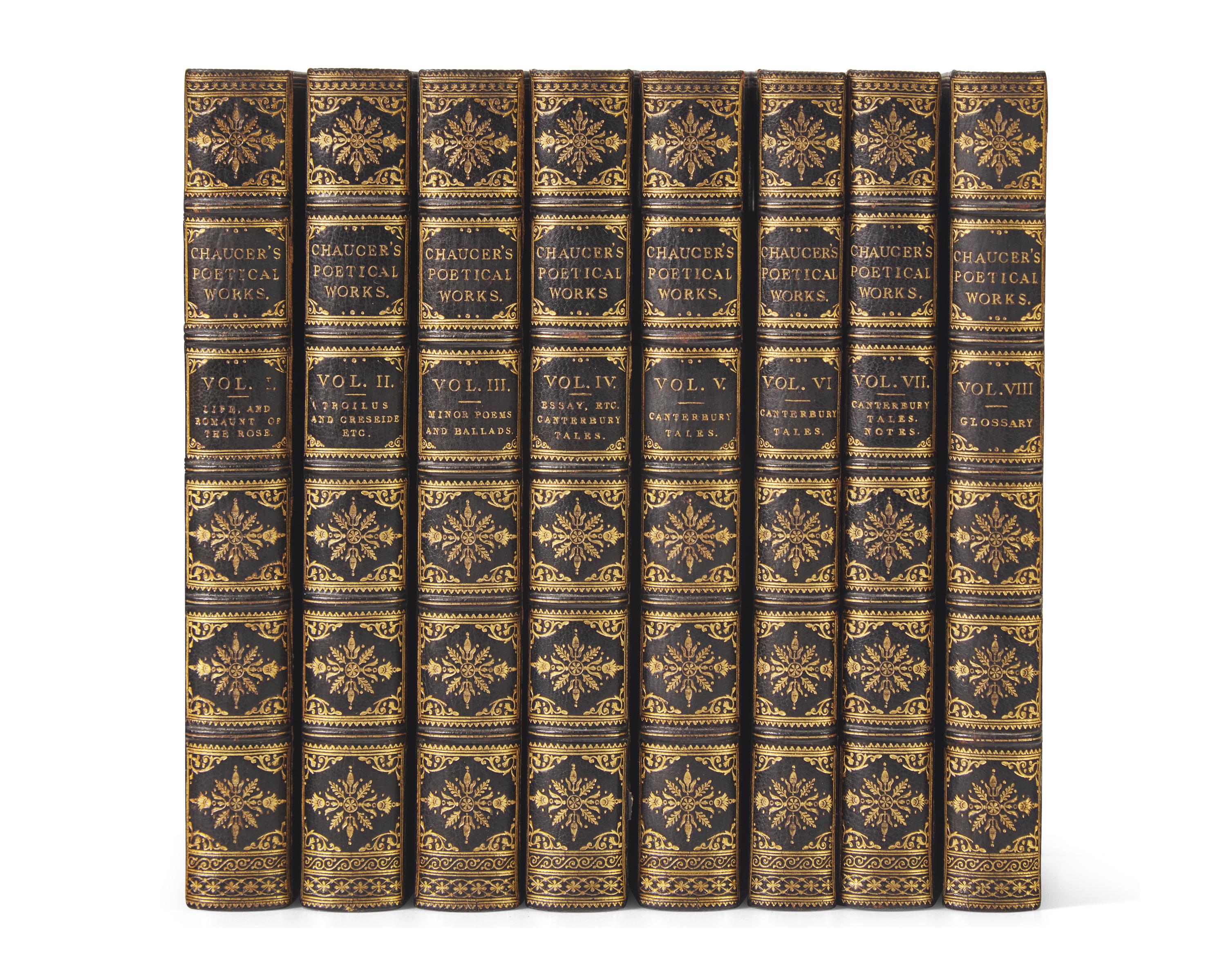 [BINDINGS]. CHAUCER, Geoffrey. Works. London: William Pickering, 1830-46.
