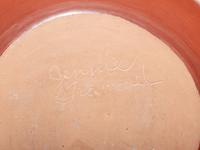 Carved Redware Pottery Bowl
